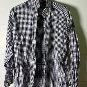 St. Croix Long Sleeve Button Down Purple/Black/White Check Size Large